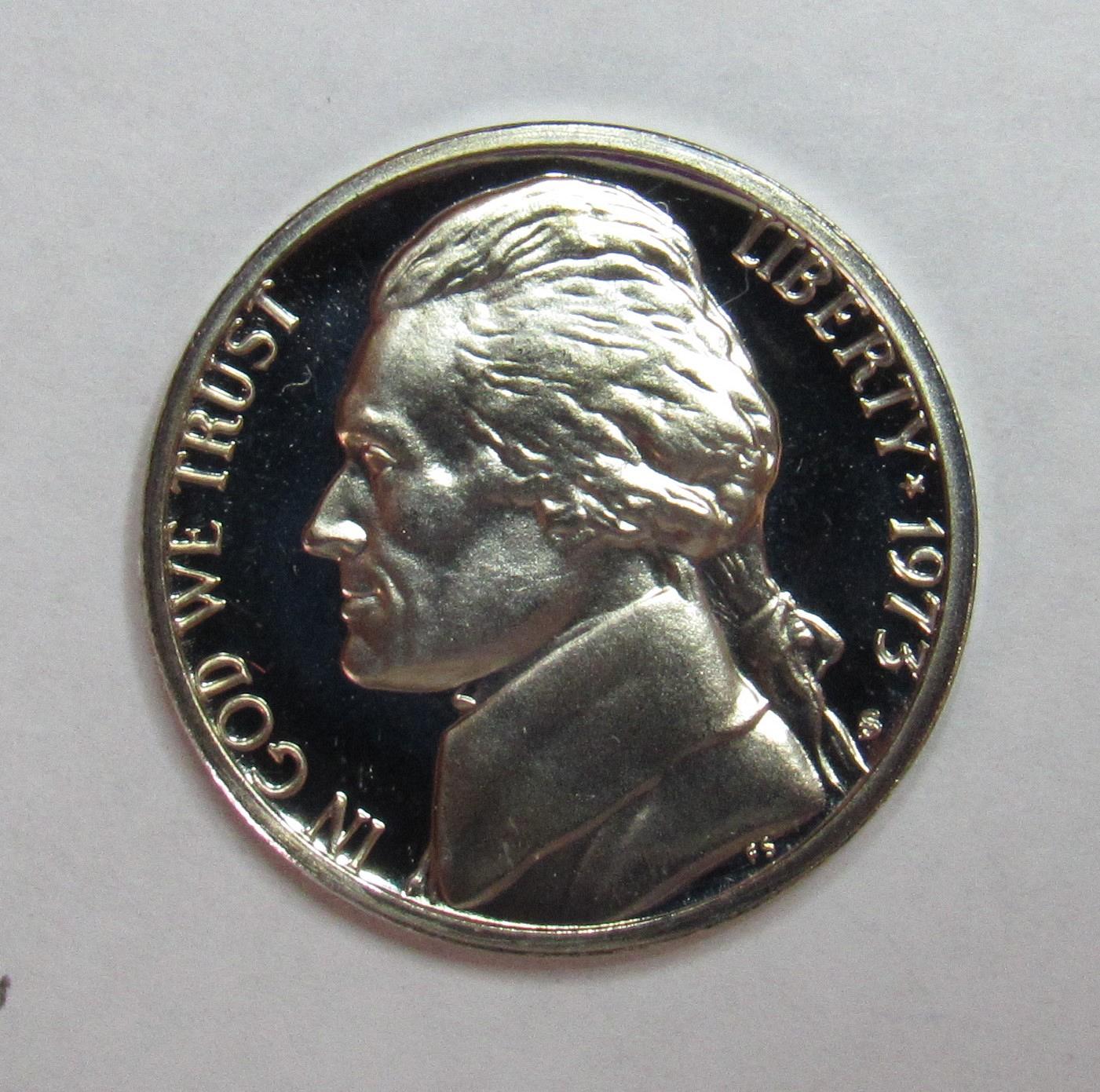 Uncirculated Five Cent Coin San Francisco 1973 S Proof Jefferson Nickel
