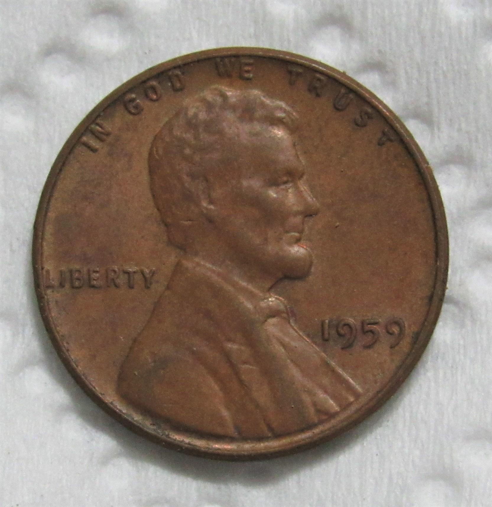 1959 1 Cent - Lincoln Memorial Cent - First Memorial Cent Minted - For ...