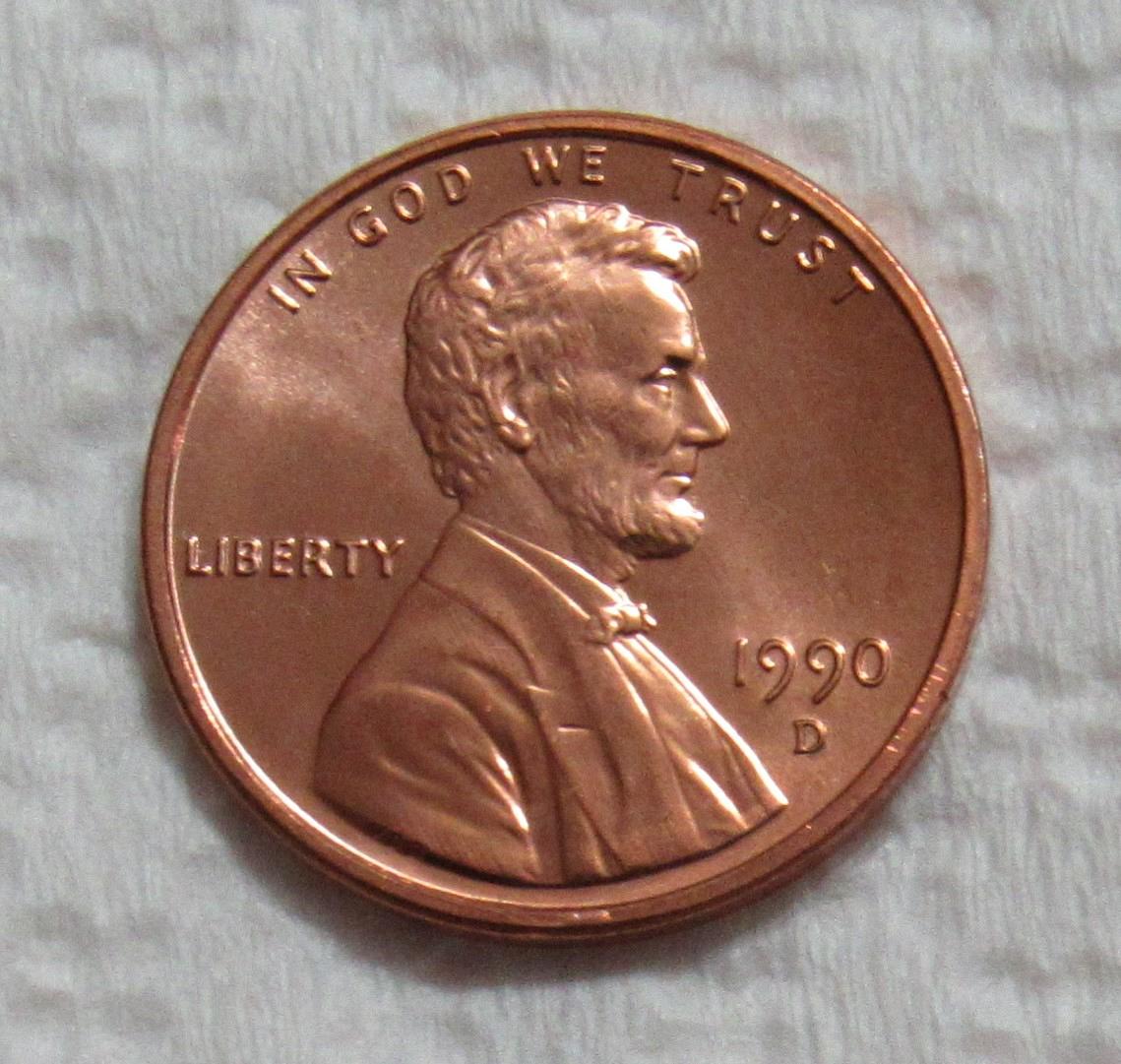1990-D 1 Cent - Lincoln Memorial Cent - Uncirculated - For Sale, Buy ...