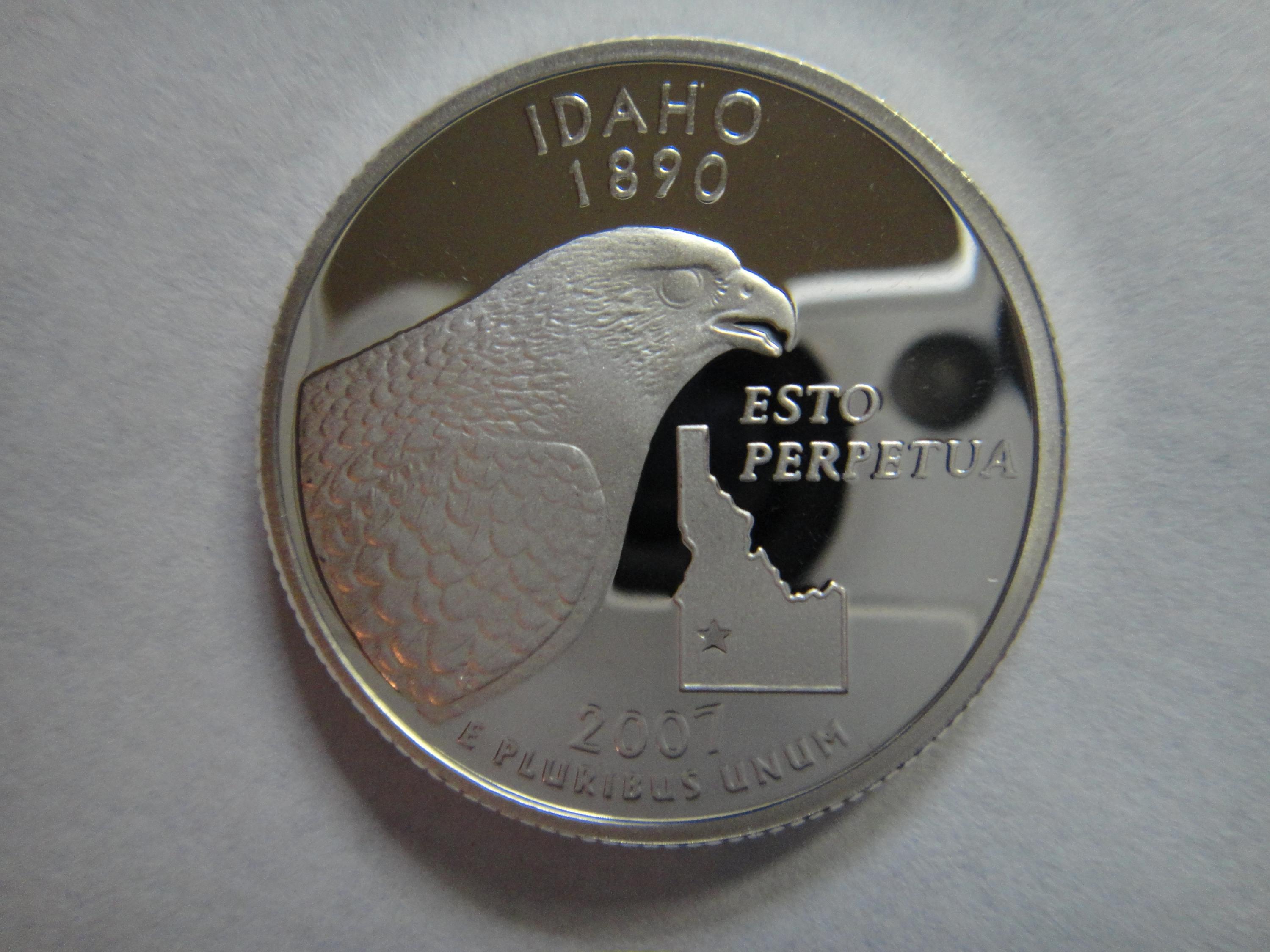 Statehood Quarter 2007S Idaho SILVER Proof65 (GEM) For Sale, Buy