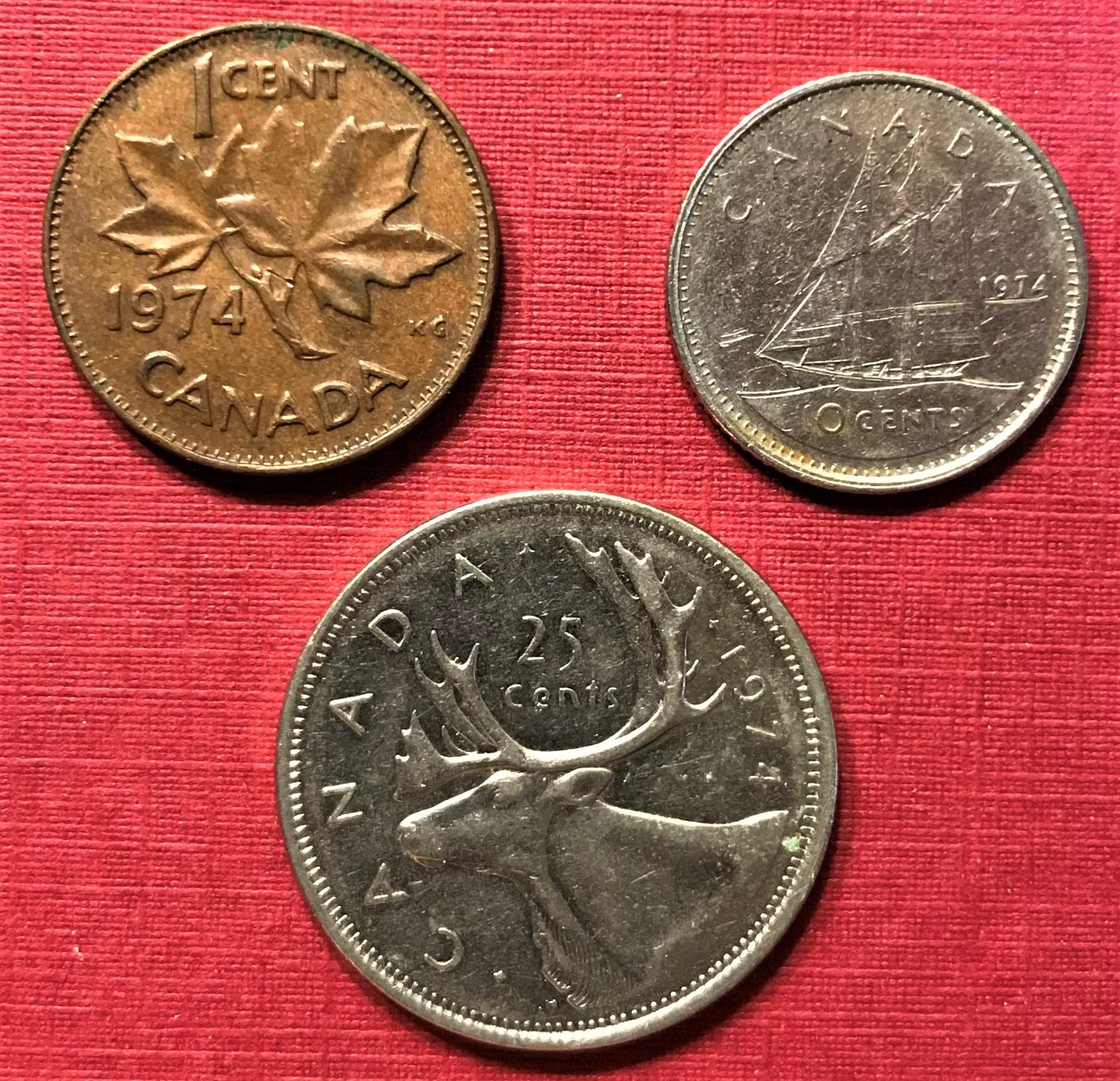 Canada 1974 25 10 And 1 Cents For Sale Buy Now Online Item 361419