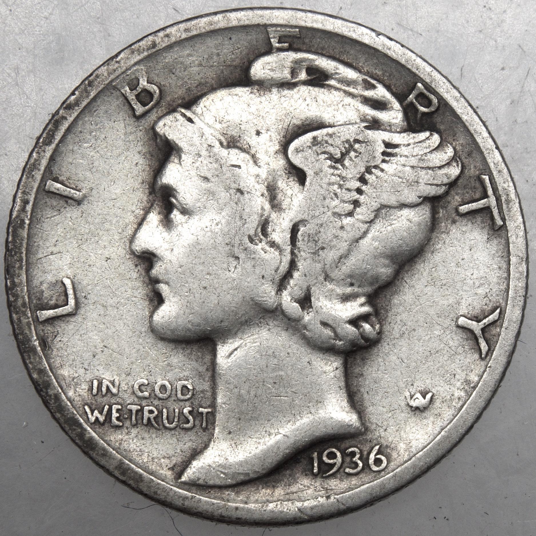 1936 D Mercury Dime 3 For Sale, Buy Now Online Item 373955