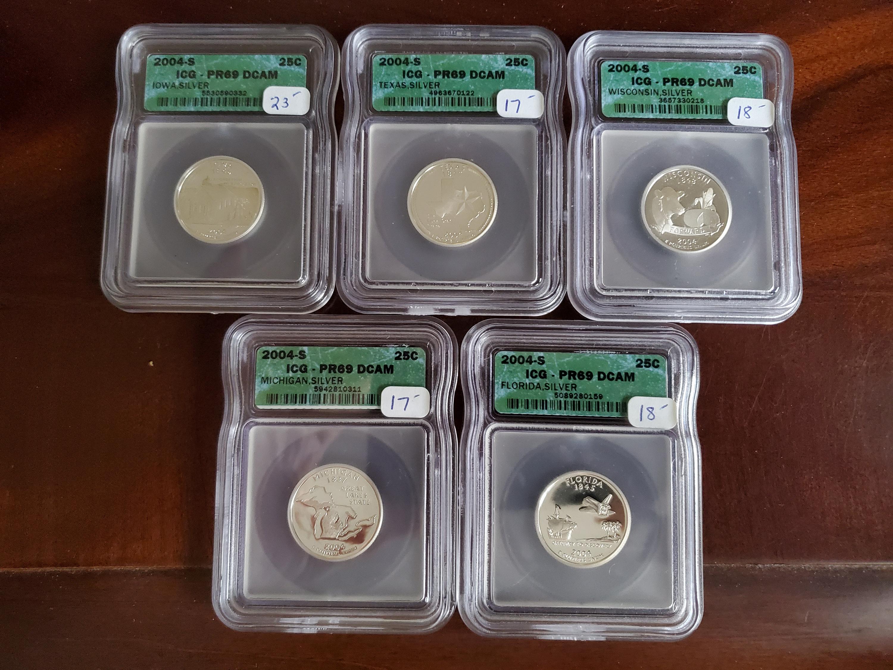 (5) 2004-s Silver Statehood Quarters - for sale, buy now ...