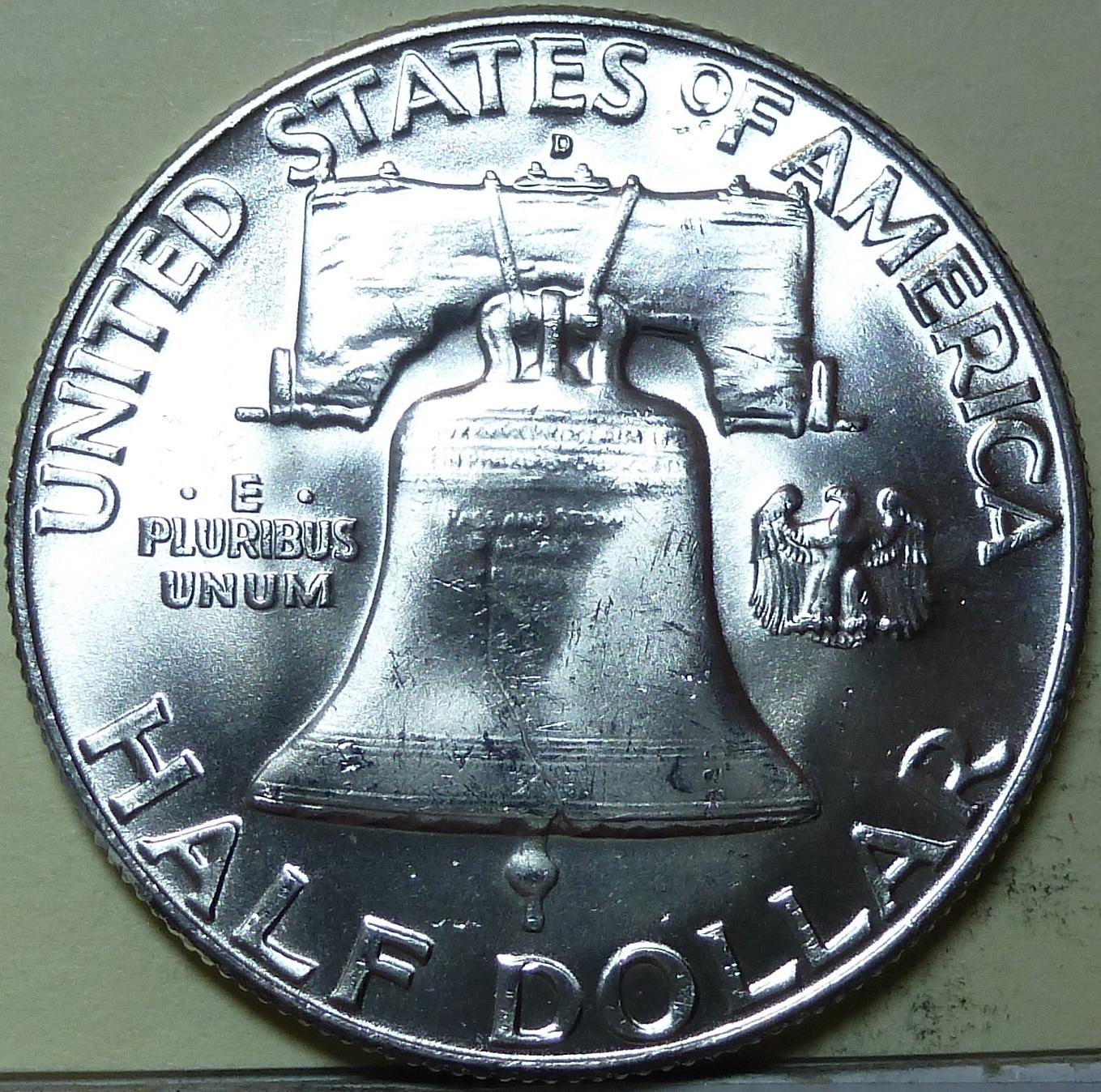 1962 D Gem BU Franklin Half Dollar With Full Bell Lines S 121 For