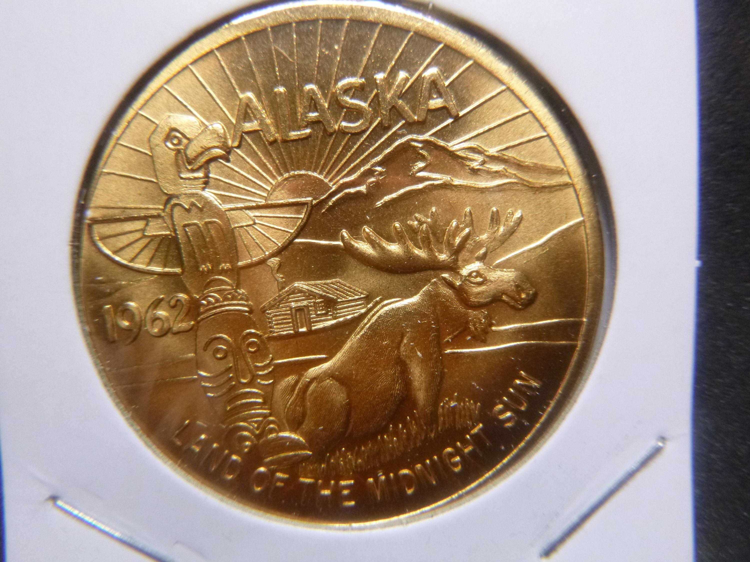 ALASKA 1962 LAND OF THE MIDNIGHT SUN COMMERATIVE COIN For Sale, Buy