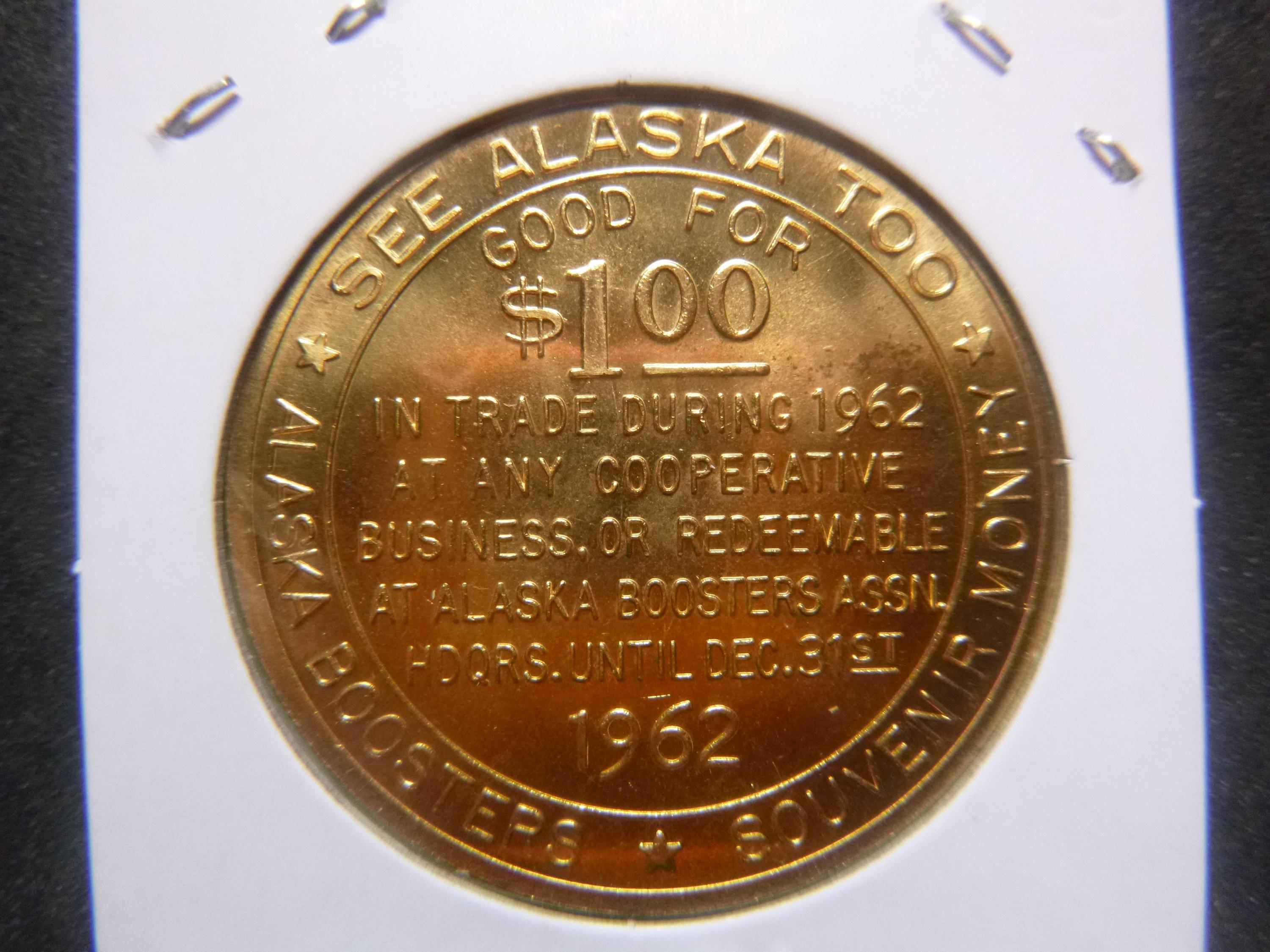 ALASKA 1962 LAND OF THE MIDNIGHT SUN COMMERATIVE COIN For Sale, Buy