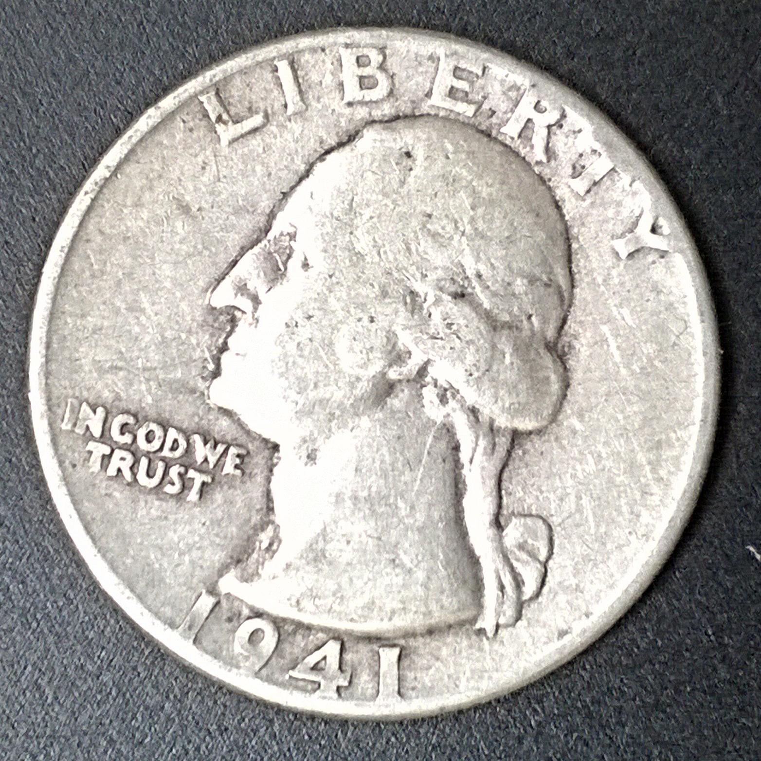 1941 P Washington Quarter Dollar - 4 Photos! - For Sale, Buy Now Online ...