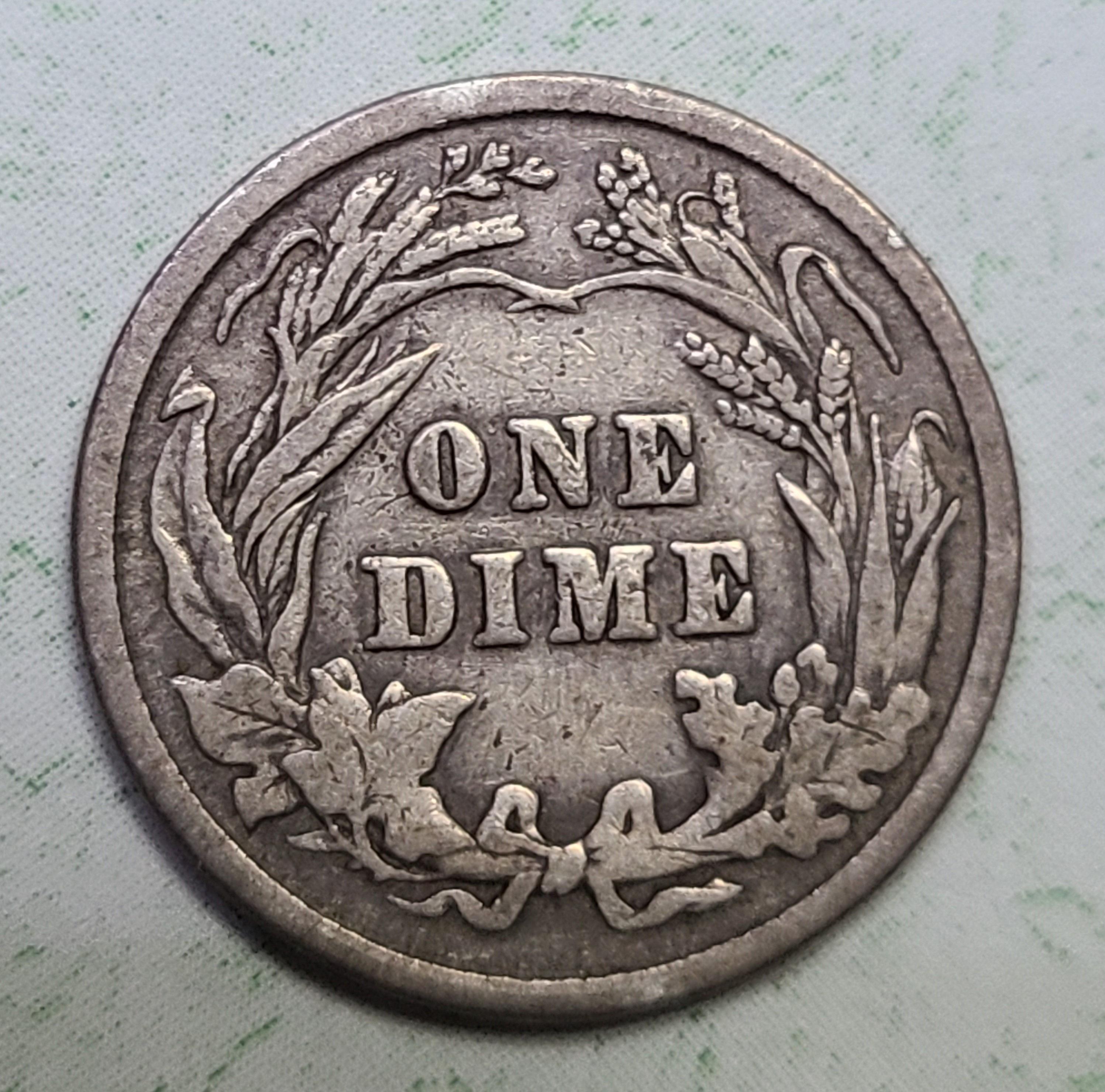 1906 Barber Dime Very Fine20 Nice Original Light Pearl Grey Silver