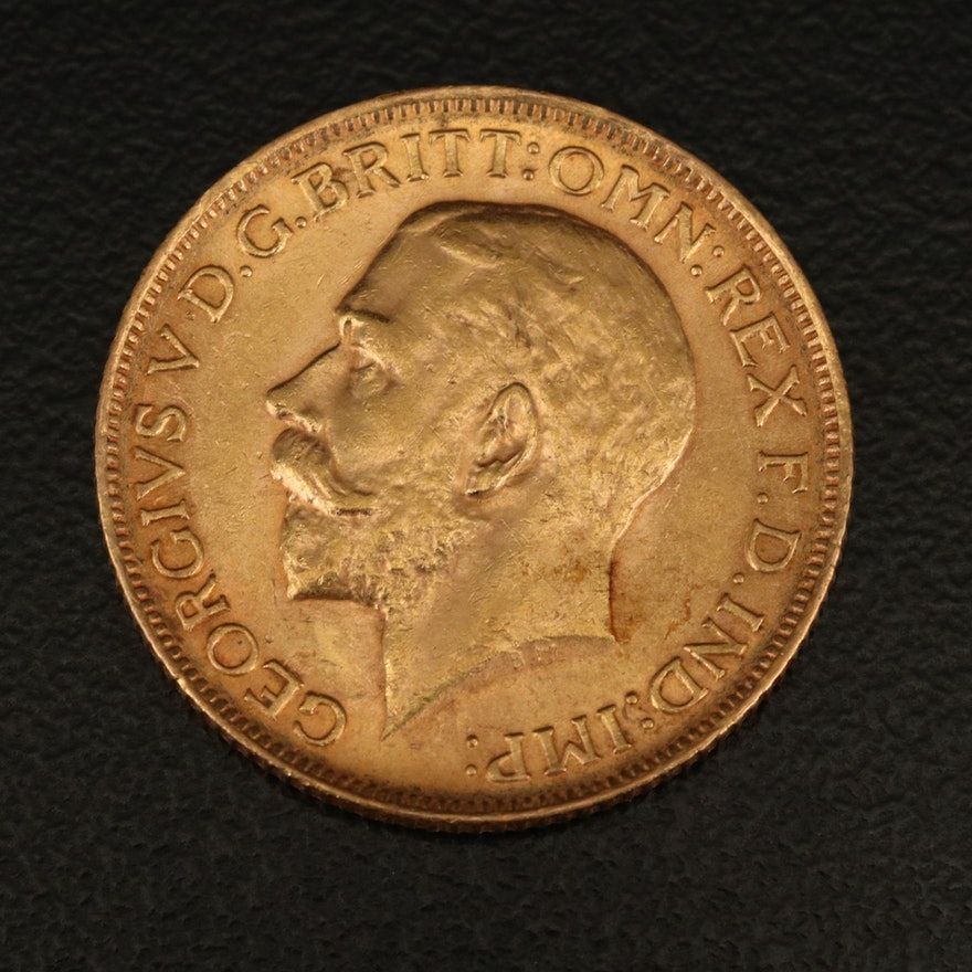 1913 V, Great Britain (1) Sovereign Gold Coin For Sale, Buy