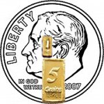 1 grain and 5 grain gold bar sizes