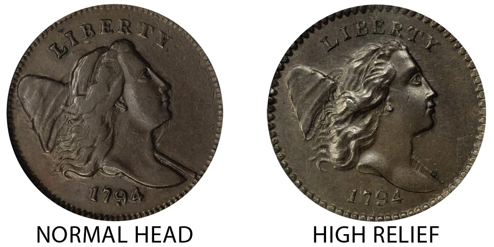 たまページ 1794 Liberty Cap Half Cent All Varieties Head Facing Right Coin