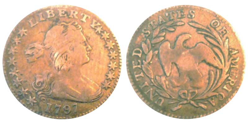 【レア美品】和光★パープルポイント★イニシャルC/S 1797 Draped Bust Half Dime 15 Stars Coin Value, Prices & Info