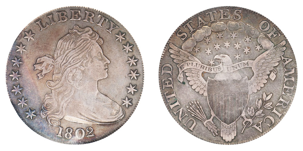 1802 Draped Bust Silver Dollar 2 Over 1 - Narrow Date Coin Value
