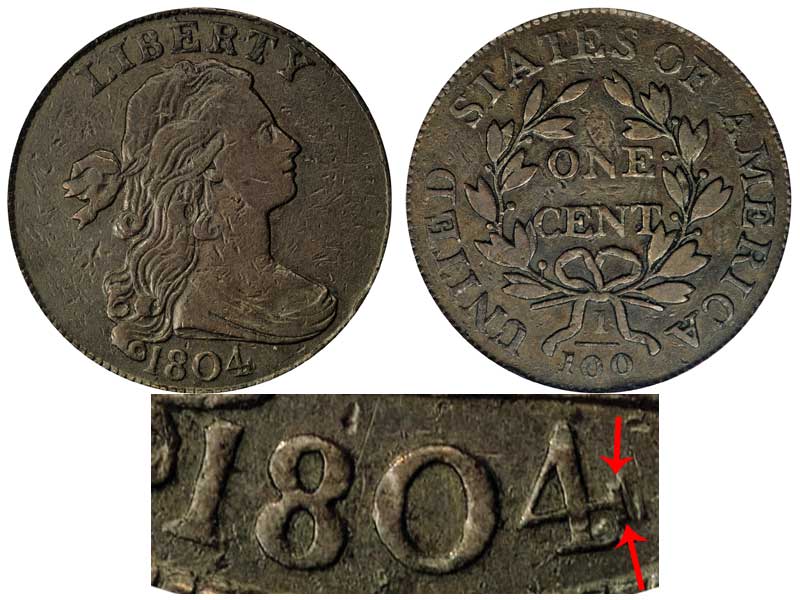 1804 P Draped Bust Large Cents Early Copper Penny: Personal
