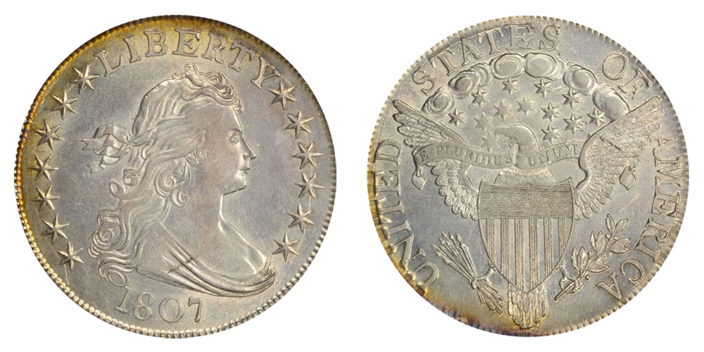 1807 Draped Bust Half Dollar Heraldic Eagle Reverse Coin Value