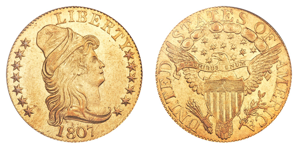 【希少品】EDEN トランプ ゴールドエッジ 1807 Turban Head Gold $5 Half Eagle Heraldic Eagle Reverse