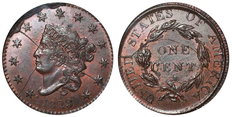 ❰大幅お値引き❱Dr.Brain 基本編 特別編 1823 Coronet Liberty Head Large Cent Unoffical Restrike - Broken