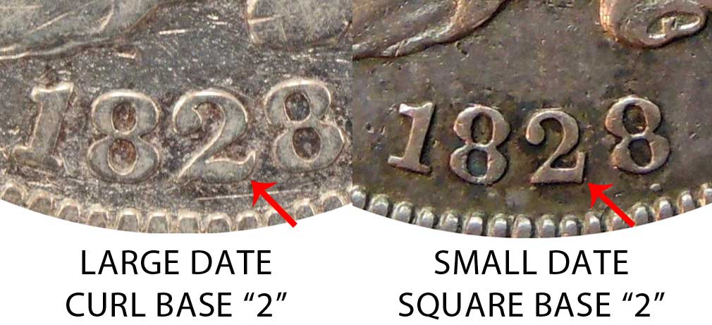 1828 Capped Bust Dime All Varieties Large Type - Wide Border Coin 1828 Capped Bust Dime All Varieties Large Type - Wide Border Coin