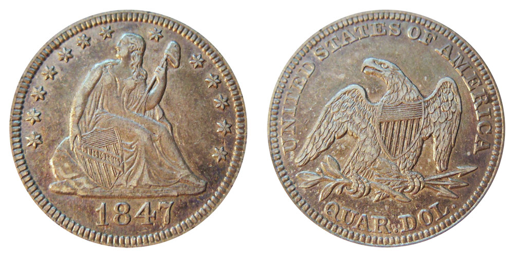 1847 Seated Liberty Quarter Coin Value Prices, Photos & Info