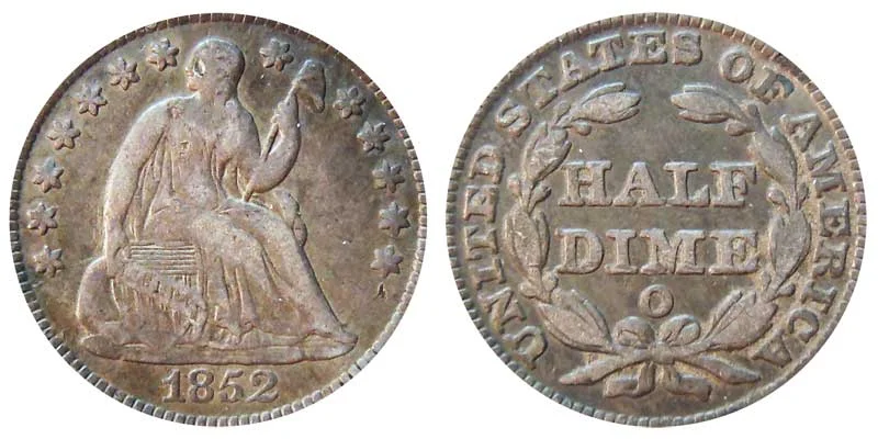 1852 O Seated Liberty Half Dime Coin Value Prices, Photos & Info