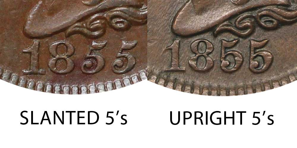 アンティーク　扁額 1855 Braided Hair Liberty Head Large Cent All Varieties Early