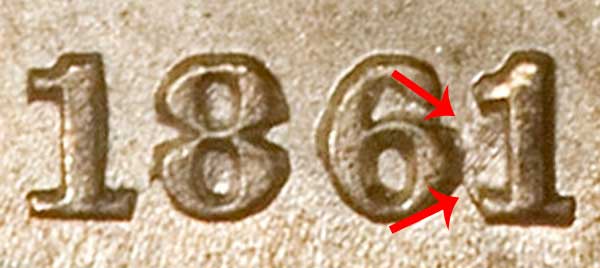 1861 Seated Liberty Half Dime 1 Over 0 Coin Value Prices, Photos