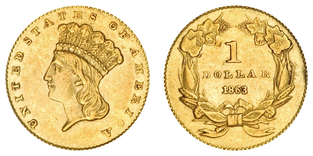 COIN GOLD!◆ 金貨　南インド古代チョーラ朝　【金価格高騰！】 1863-large-indian-head-gold-