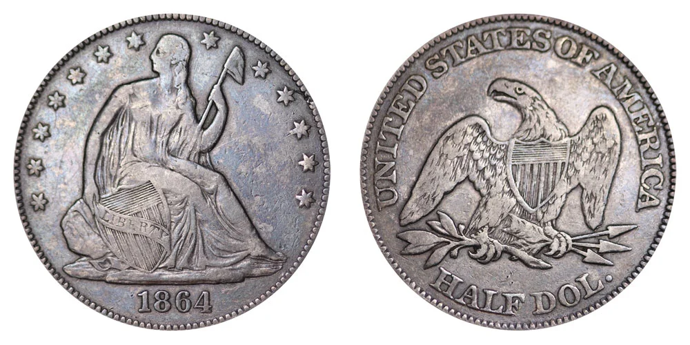 1864 Seated Liberty Half Dollar Coin Value Prices, Photos & Info