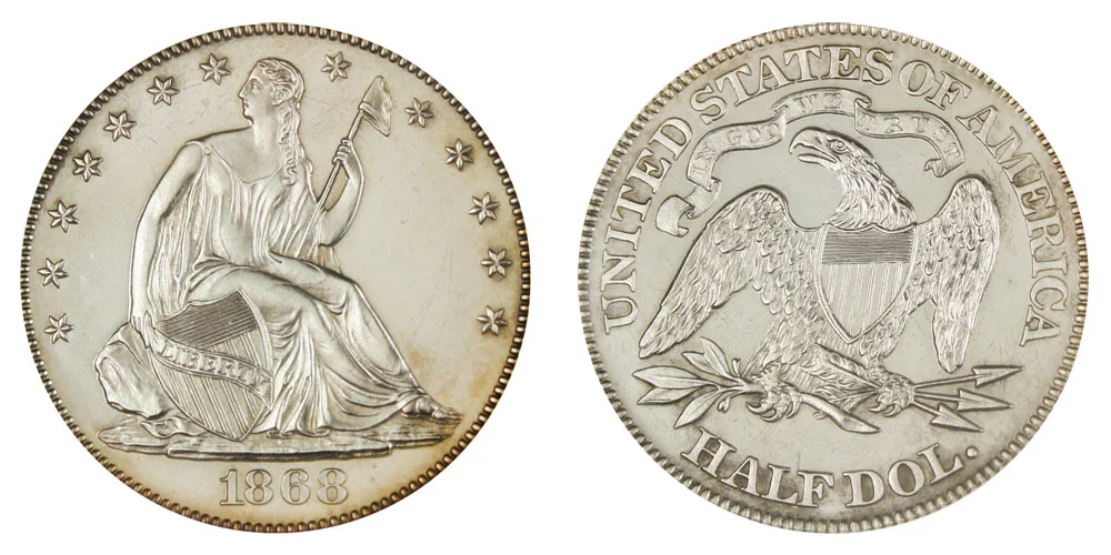 1868 Seated Liberty Half Dollar Coin Value Prices, Photos & Info