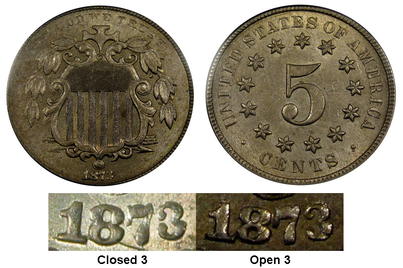 Benchmark Series 2013 Nickel 3個セット 1873 Shield Nickel Open 3 Coin Value Prices, Photos & Info