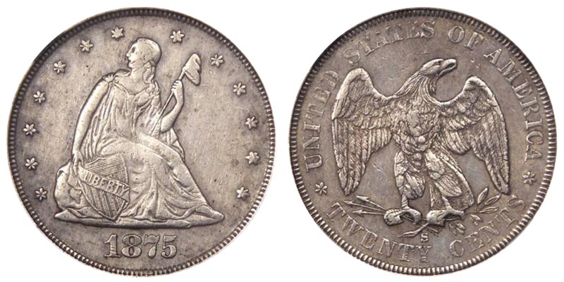 ピース 1875 S Twenty Cent 20 Cent Pieces Coin Value Prices, Photos & Info