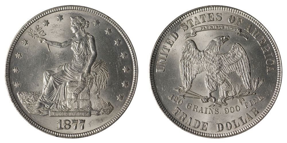 ドーバー 1877 Trade Silver Dollar Coin Value Prices, Photos & Info