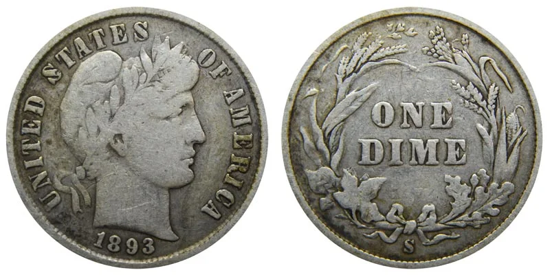 1893 S Barber Dime Coin Value Prices, Photos & Info