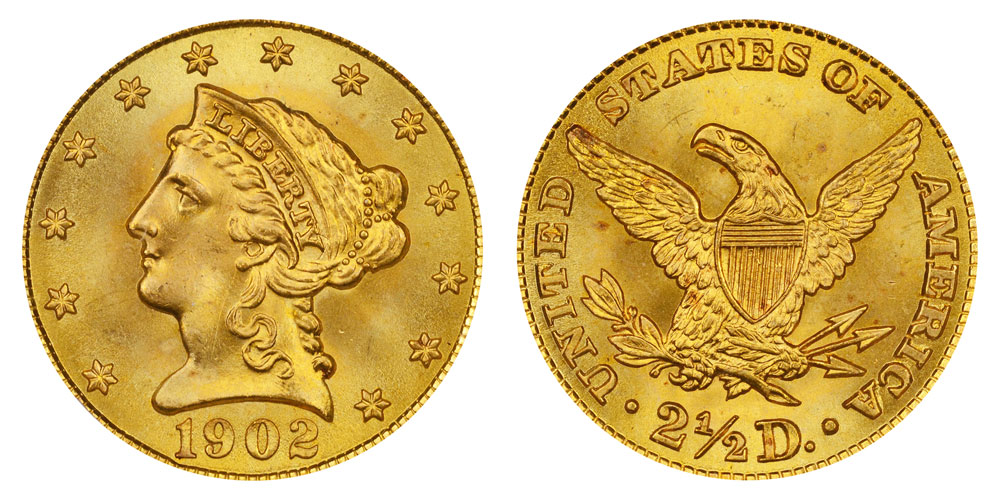Detouripple　2点おまとめ 1902 Coronet Head Gold $2.50 Quarter Eagle Liberty Head - Early