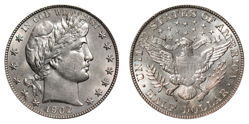 1902 s バーバーハーフダラー銀貨　準特年 1902 S Barber Half Dollar Coin Value, Prices & Info | USA Coin Book