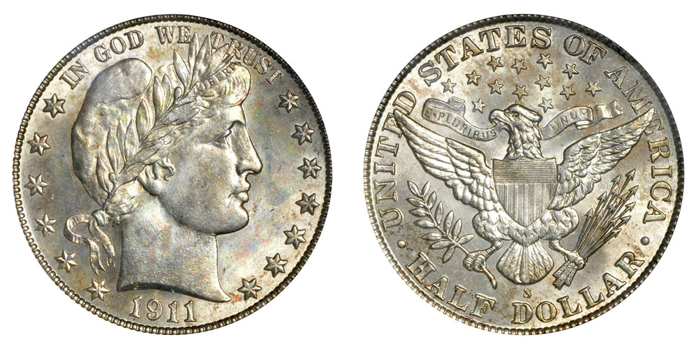 1911-S Barber Half Dollar銀貨 サンフランシスコ 1911 S Barber Half Dollar Coin Value, Prices & Info | USA Coin Book