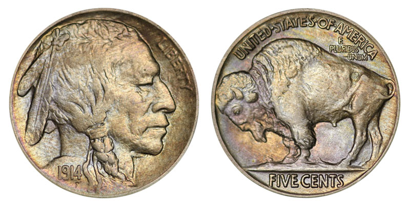 インディアンヘッド　1914年　サンフランシスコ　バッファロー 1914 Buffalo / Indian Head Nickel Coin Value Prices, Photos & Info