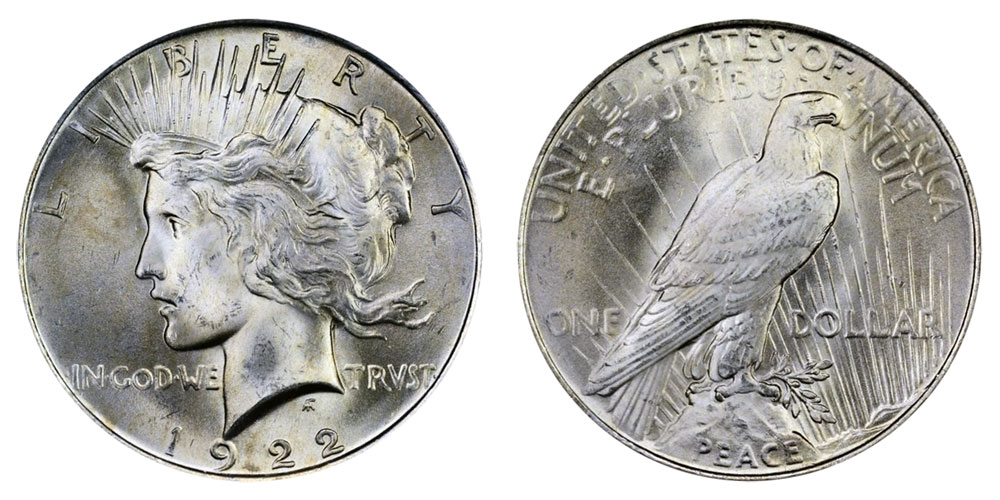 コレクション 1922 Silver Peace Dollar CAC UNC DETAILS 1922 Peace Silver Dollar Normal Relief Coin Value Prices, Photos