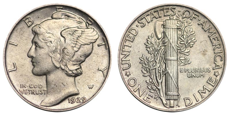 1929 Mercury Silver Dime Coin Value Prices, Photos & Info