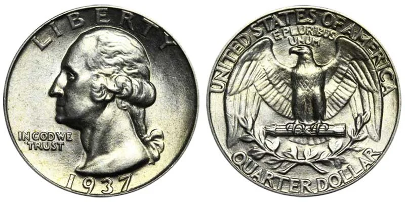 1937 Washington Silver Quarter Coin Value Prices, Photos & Info