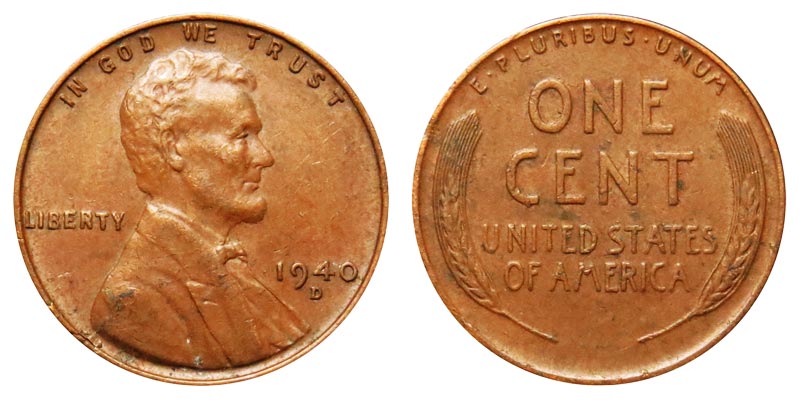 1940 D Lincoln Wheat Cent Small Cents Bronze Composite Penny: Auctions