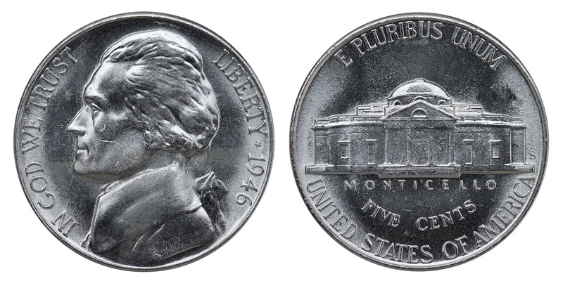 1946 S Jefferson Nickel Coin Value Prices, Photos & Info
