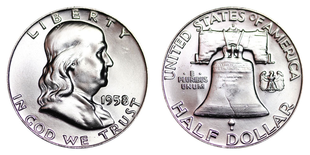 1958 D Franklin Half Dollar Coin Value, Prices & Info | USA Coin Book