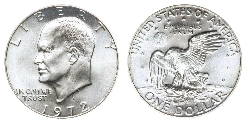 TICCサンプルスラブ　1972 Eisenhower Dollar 1972 S Eisenhower Dollar Silver Clad Coin Value Prices, Photos & Info