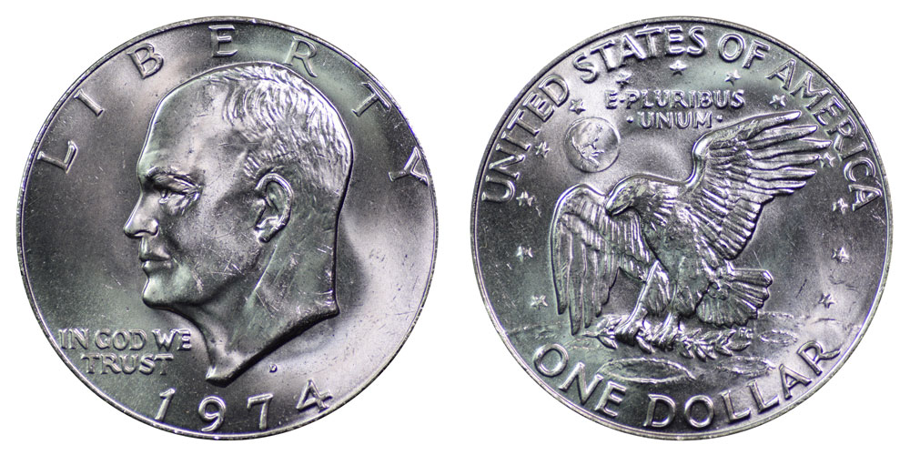 1974 D Eisenhower Dollar Coin Value, Prices & Info | USA Coin Book