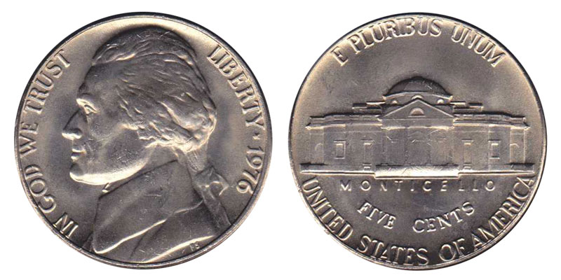1976 Jefferson Nickel Coin Value Prices, Photos & Info