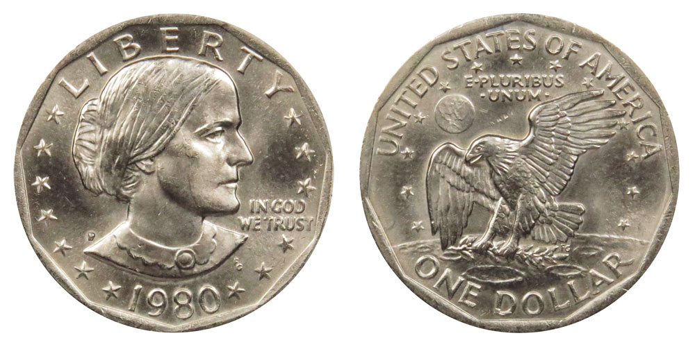 1980 P Susan B Anthony Dollar Coin Value Prices, Photos & Info