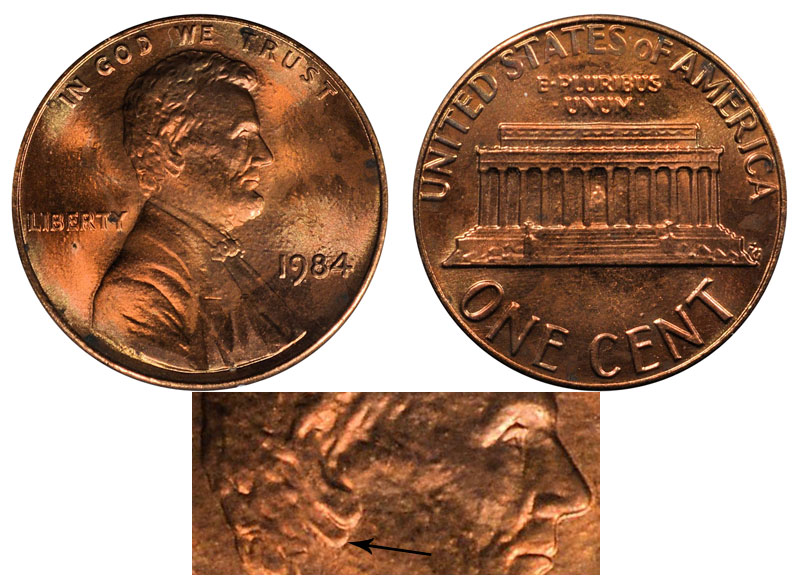 1984 Lincoln Memorial Penny Doubled Die Ear: Personal Collections
