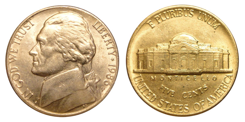 1986 P Jefferson Nickel Coin Value Prices, Photos & Info