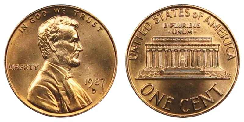 まーこです 1987-d-lincoln-memorial-cent.webp
